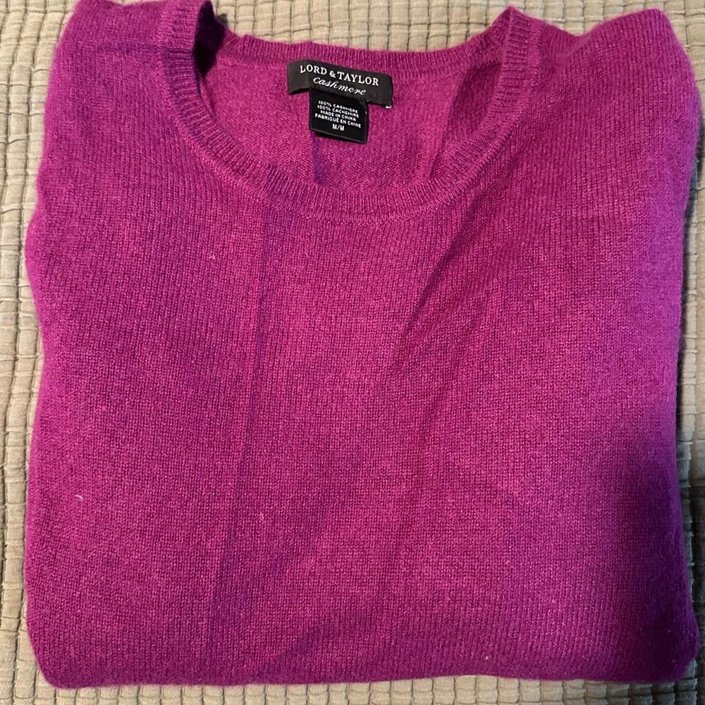 Lord & Taylor Women's purple cashmere sweater